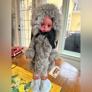 Vintage Handmade Boma Fur Native American Doll